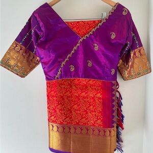 Kanchipuram silk saree with embroidered blouse from Nalli